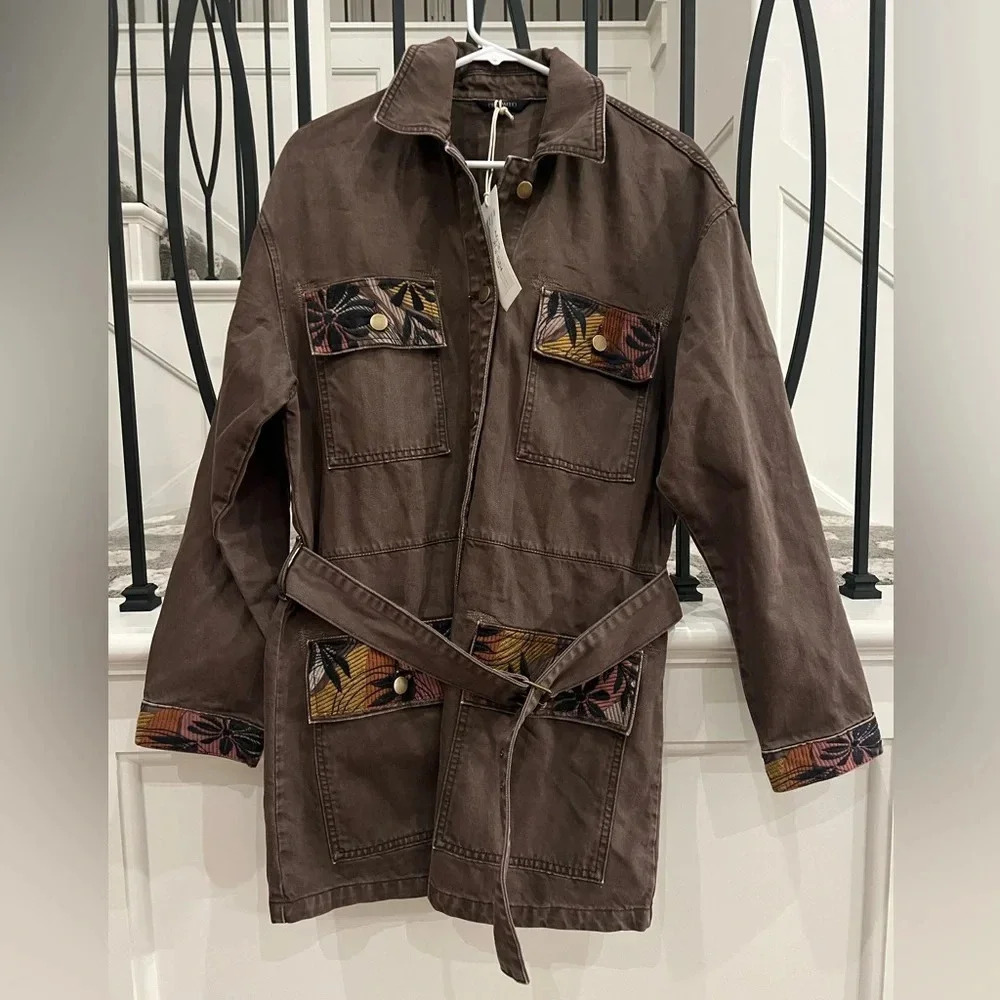 Nwt Driftwood Oversized Embroidered Jacket S